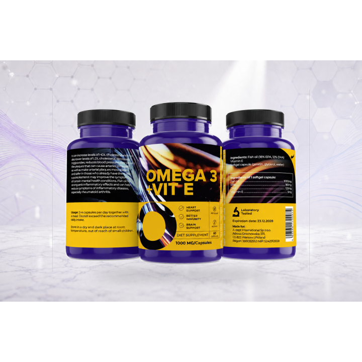 Omega 3 + Vitamin E 1000 mg, 60 caps | Vyralon