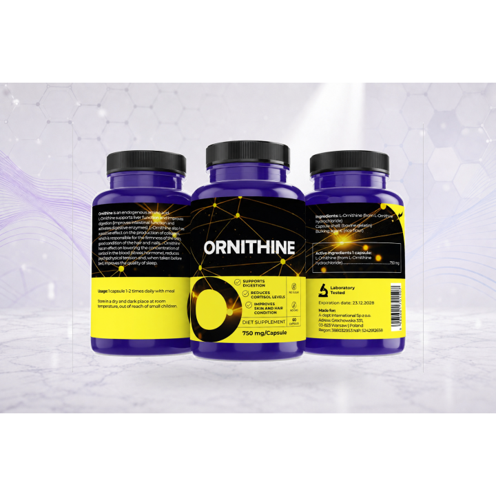 L-Ornithine 750 mg, 60 caps | Vyralon