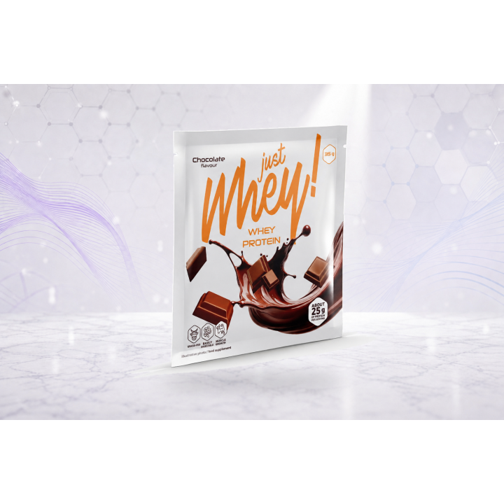 Just Whey! whey protein powder WPC, sachet 35g – CHOCOLATE | Vyralon