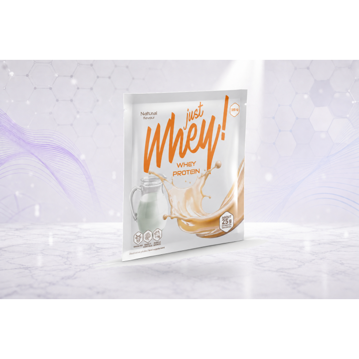 Just Whey! whey protein powder WPC, sachet 35g – NATURAL | Vyralon