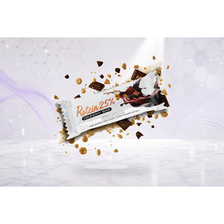 Crunchy 25% Protein Bar, 50g – COCOA + MILK CHOCOLATE | Vyralon