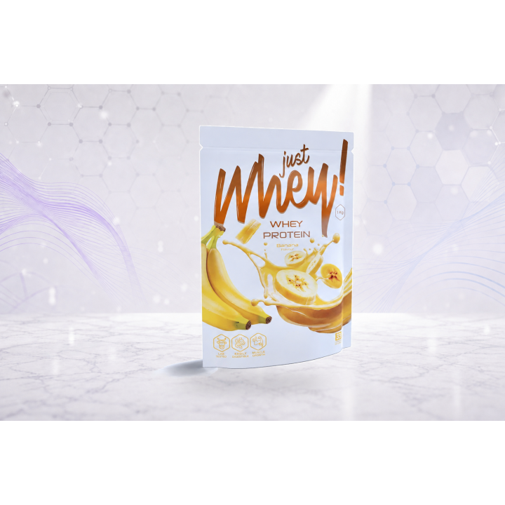Just Whey! whey protein powder WPC, 1 kg – BANANA | Vyralon