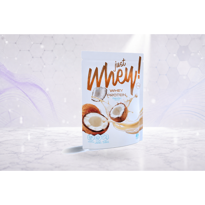 Just Whey! whey protein powder WPC, 1 kg – COCONUT | Vyralon